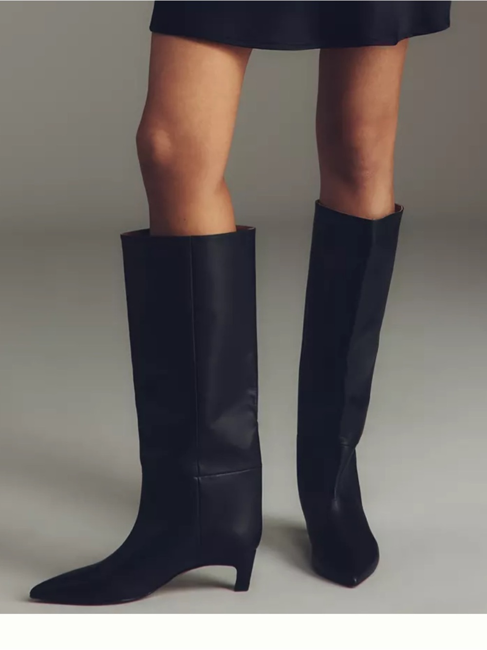 By Anthropologie - NEW Black Maddox Knee-High kitten heel boots,9